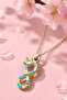 Turquoise Stone Infinity Star Gold Necklace - 2