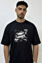 No Doubt Design Printed Oversize Black T-Shirt