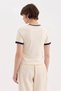 Women's 100% cotton short sleeve t-shirt with embroidery detail on the front - 3