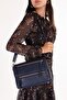 Women's Double Compartment Hand and Shoulder Bag Ald.80741 Navy Blue