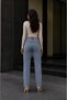 Julia Trend Pamella Blue Snow Wash High Waist Mom Fit Jeans - 3