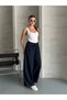 Women's Wide Leg High Waist Tencel Summer Jeans with Elastic Waistband - 6