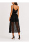 Elastic Waist Lace Short Lining Six-Piece Flared Skirt - 3