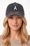 Letter a Black Embroidered Washable Vintage Unisex Hat - 2