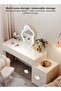 Light Luxury Dressing Table and Bedside Table 3-Layer Retractable With LED Makeup Mirror - 2