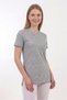 Women's Gray Crew Neck Short Sleeve Slit Single Jersey Tunic