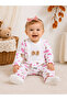 Baby Girl Cotton Printed Long Sleeve Ruffle Detailed Heart Patterned Baby Romper - 2