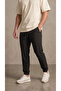 Men's Black Parachute Fabric Zippered Sweatpants with Back Pockets