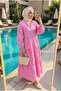 Women's Polka Dot Layered Hijab Dress (Unlined)