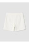 White Bow Detailed Girls' Short Skirt - 4