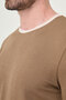 Plain Slim Fit Crew Neck Short Sleeve Men's T-Shirt Mink - 36891.26Y - 2
