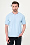 Textured Slim Fit Crew Neck Short Sleeve Men's T-Shirt Blue - 36886.26Y