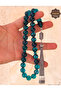 Large Size Dark Water Blue Silver Tassel Sphere Cut Fire Amber Prayer Beads 201025686 - 4