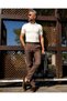 Men's Old Money 100% Linen Side Button Trousers - 6