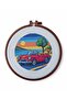 Cross-Stitch Starter Kit, Printed Etamin Kit - Vintage Car