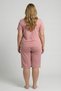 Women's Plus Size Dusty Rose Heart V-Neck Shorts Pajama Set - 3