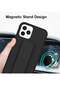 Case for iPhone 15 Pro Max, Back Stand, Magnetic Holder & Hand Grip, Anti-fall, Shockproof (Gray) - 4