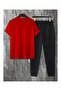 Men's Cotton Logo Printed T-Shirt Tracksuit Set Crew Neck Casual Comfortable - 2