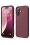 Burgundy Liquid Silicone Case for iPhone 16 Plus - Full Body Protection, Shockproof, Slim Design with Anti-Scratch Microfiber Lining