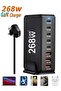 268W GaN USB-C Charger – 8-Port Fast Charging Station Hub Block, Wall Charger Power Strip Adapter