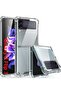 Samsung Galaxy Z Flip 3 Case,Clear Shockproof Silicone Case Armour Protective Cover [Slim-Fit] Hard PC Full Cover Phone Case for Samsung Galaxy Z Flip 3 5G Transp