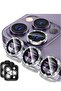 [3+3PCS] Camera Lens Protector for iPhone 14 Pro / 14 Pro Max, 9H Tempered Glass Metal Ring