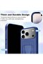 iPhone 17 Pro Max 5G 2025 Silicone TPU Case with Card Holder & Hand Grip - Navy Blue - 2