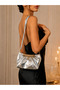 Portia Gold Detailed Shoulder Bag Silver - 4