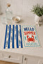 Hello Summer Crab and Fish Striped Marine Summer Patterned Mediterranean 2-Piece Kitchen Towel Set 35X55 - 6