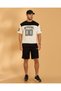 Men Ivory And Black Cut And Sewn T Shirt - 2