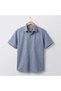 Men's Poplin Classic Loose Fit Short Sleeve Dad Shirt with Pockets