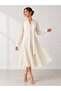 Fabe La Parte Pearl Detailed Scarf Midi Dress 2187 - 2