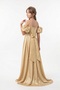 Linos Girls' Satin Evening Dress M00838 Cream - 4