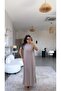 Mink Short Sleeve Pique Modal Long Slit Dress - 2
