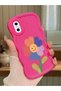 iPhone X Compatible Case Camera Protector Red Silicone Couple Phone Case Floral Pattern