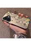 iPhone 16 Compatible Silicone Edge Hard Back Case Couple Phone Case with Floral Pattern - 2