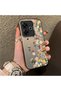 Redmi 13 Compatible Silicone Edge Hard Back Case Couple Phone Case with Floral Pattern - 3