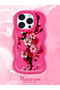 iPhone 15 Pro Max Compatible Case with Camera Protector Red Silicone Couple Phone Case with Floral Pattern - 2