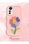Mi 12 Lite Compatible Case Camera Protector Pink Silicone Couple Phone Case Floral Pattern - 2