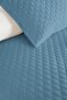 Blue Quilted Youth Room Single Pique Set - Plain Modern Blue 160X220 cm Quilted Bedspread - 3