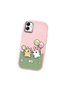 Samsung Galaxy A03 Compatible Case Camera Protector Pink Silicone Couple Phone Case with Line Pattern - 3