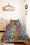 Geometric Anthracite Young Room Single Pique Set-Ethnic Colorful 160X220 cm Quilted Bedspread - 6