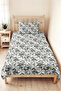 Floral Gray Modern Single Pique Set - Botanical White Anthracite 160X220 cm Quilted Bedspread - 4