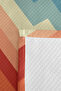 Geometric Blue Pastel Teen Room Single Pique Set - Zigzag Orange 160X220 cm Bedspread - 7