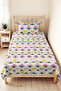 Geometric Pink Young Room Single Pique Set - Pastel Yellow 160X220 cm Quilted Bedspread - 2