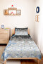 Geometric Blue Young Room Single Decorative Pique Set - Gray 160X220 cm Quilted Bedspread - 5