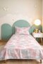 Pink Cloud Moon Star Girl's Pique Set-Pastel Gray Cute Baby Room Bedspread-160X220 cm - 5