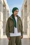 Tie-On Crepe Bonnet Turban, B-101, Green - 4