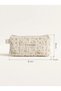 Ecru Green Floral Patterned Handmade Pen Holder & Glasses Case |   Zippered Multi-Purpose Organizer Bag - 6