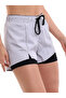 Women's Active Swim Shorts with Inner Tights and Slit Detail - 2